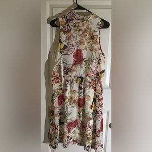 Spring and Summer flower printed sleeveless dress, size 12, 40 inches length